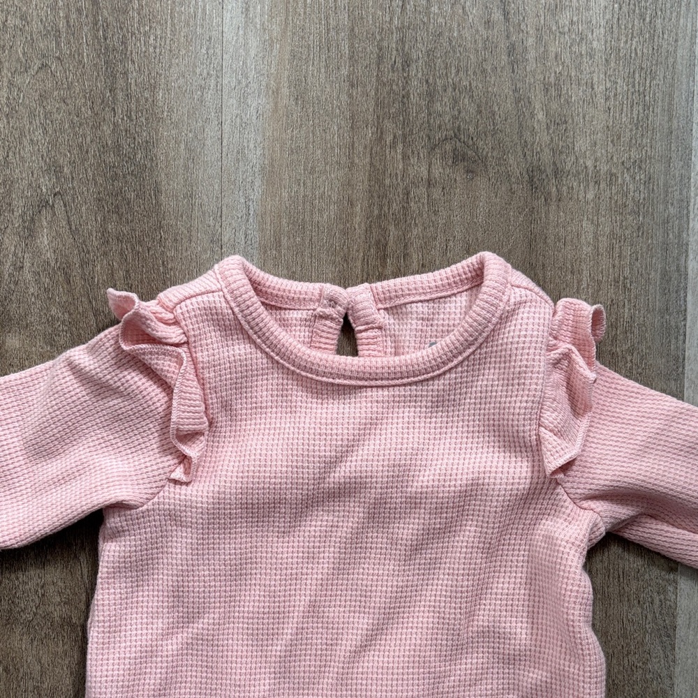Carter's Pink Ruffle Sleeve Romper - Picture 2 of 4